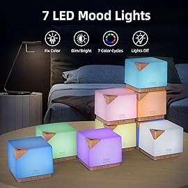 ASAKUKI 700 ml Essential Oil Diffuser for Home and Office, 7 LED Lights Aromatherapy Humidifier with Auto-Off Safety Switch