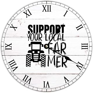 Support Your Local Farmer Wall Clock Home Sweet Quote Rustic Farmhouse Country D - Compare price