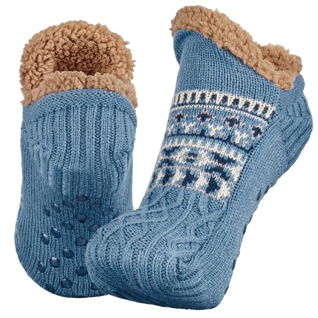 Slipper Socks for Men & Women Fluffy Slipper Socks with Grippers Non Slip Fleece Lining Heat Holding