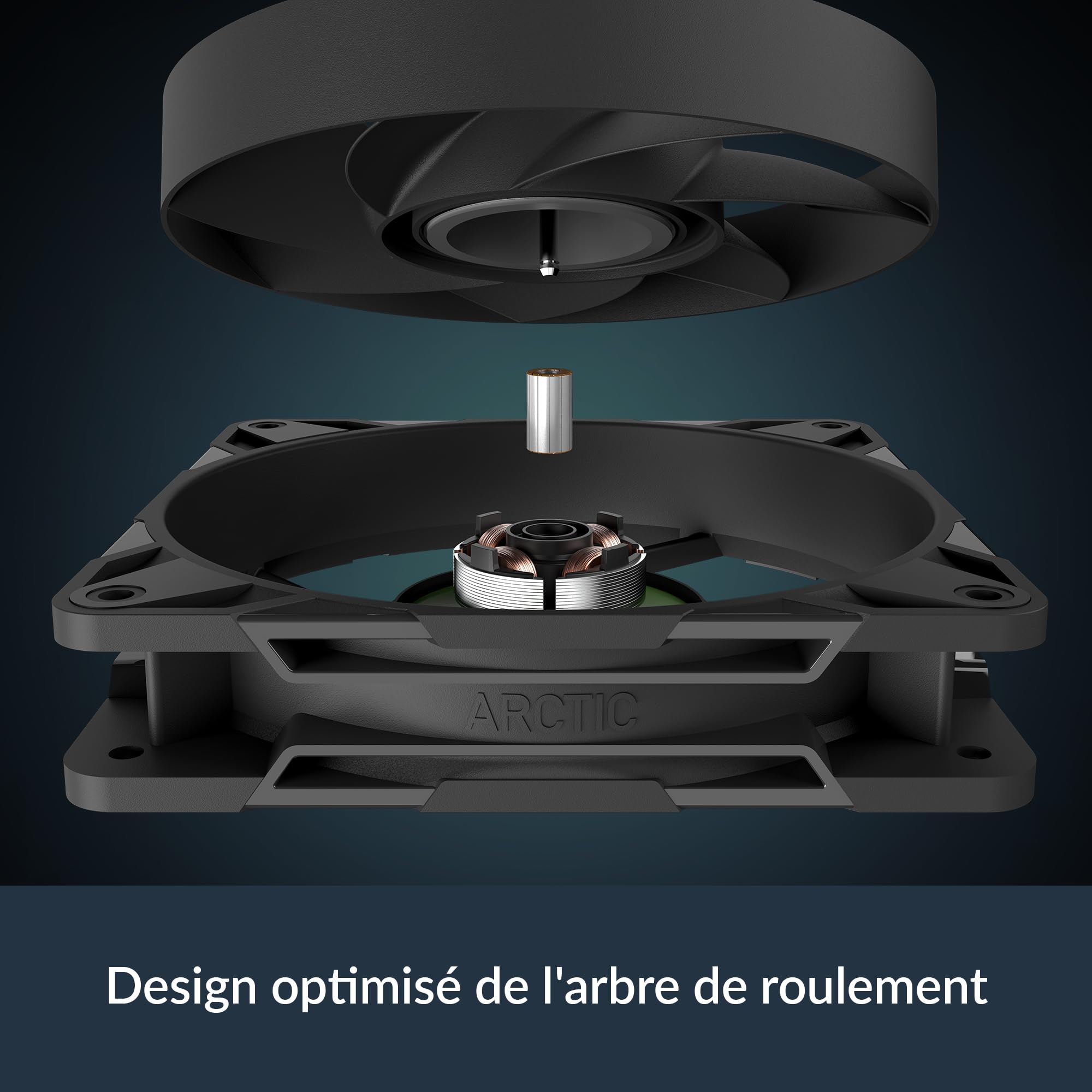 ARCTIC P12 Pro - Ventilateur Puissant et Haut de Gamme, Ventilateur PWM 120 mm, 600-3000 rpm, 0 rpm <5% PWM, Palier à Douille Hydrodynamique, 4 Broches - Noir