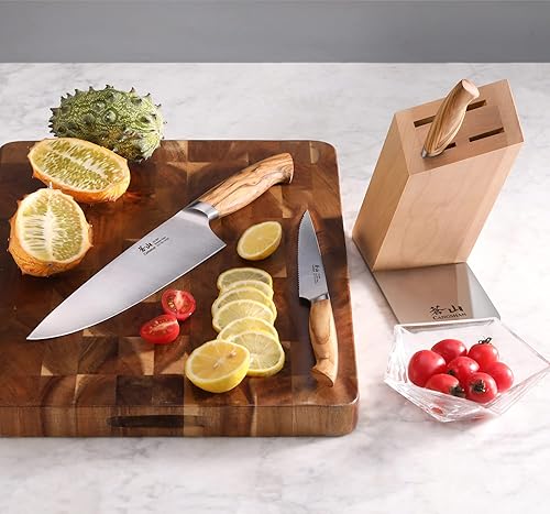 Miniatura 7 de Cangshan OLIV Series 501677 Sueco 14C28N - Juego de 4 cuchillos HUA forjados de acero arce