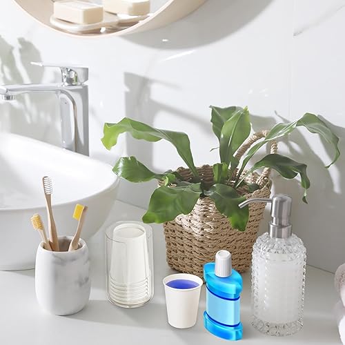 Miniatura 4 de 100 unidades  2 onzas Vasos de papel pequeños, vasos de enjuague bucal, tazas de baño, mini tazas desechables pequeñas