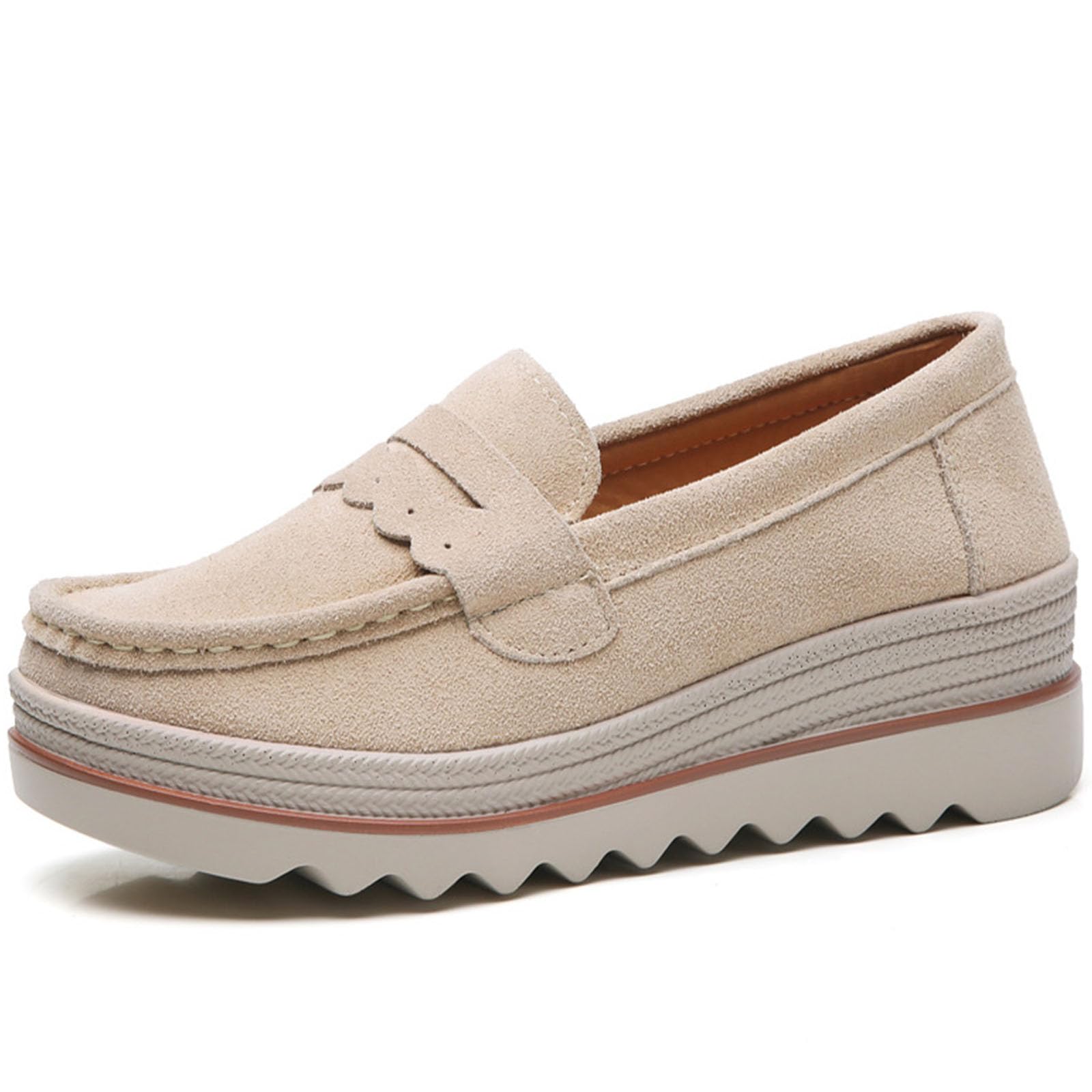 Women's Fashion Thick Sole Suede Orthopedic Loafers Non-Slip Platform Arch Support Lightweight Walking Shoes-image-35