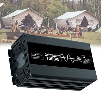 7000W/10000W Pure Sine Wave Inverter Charger, 12V 24V 48V DC to 110V 120V Ac Off-Grid Solar Power Inverter, Low Frequency Solar Wind Power Inverters for Family RV Car,7000w-24vto110v