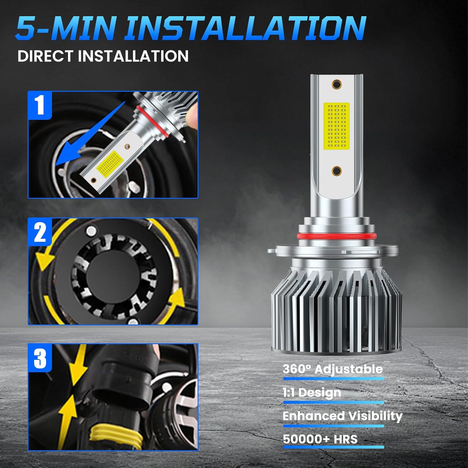 Fit For Ford F150 2015-2023 Driving Light Bulbs Combo, 500% Enhanced Visibility With 12000RPM Turbo Fan, Direct Installation, 6-Pack Lighting Bundle