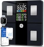 GE Pese Personnes Connectée Smart, Balance Connectée avec Grand écran 14 Données Corporelles Masse Graisseuse et Musculaire IMC Bluetooth Pèse Personne avec APP 180 kg Black - 1