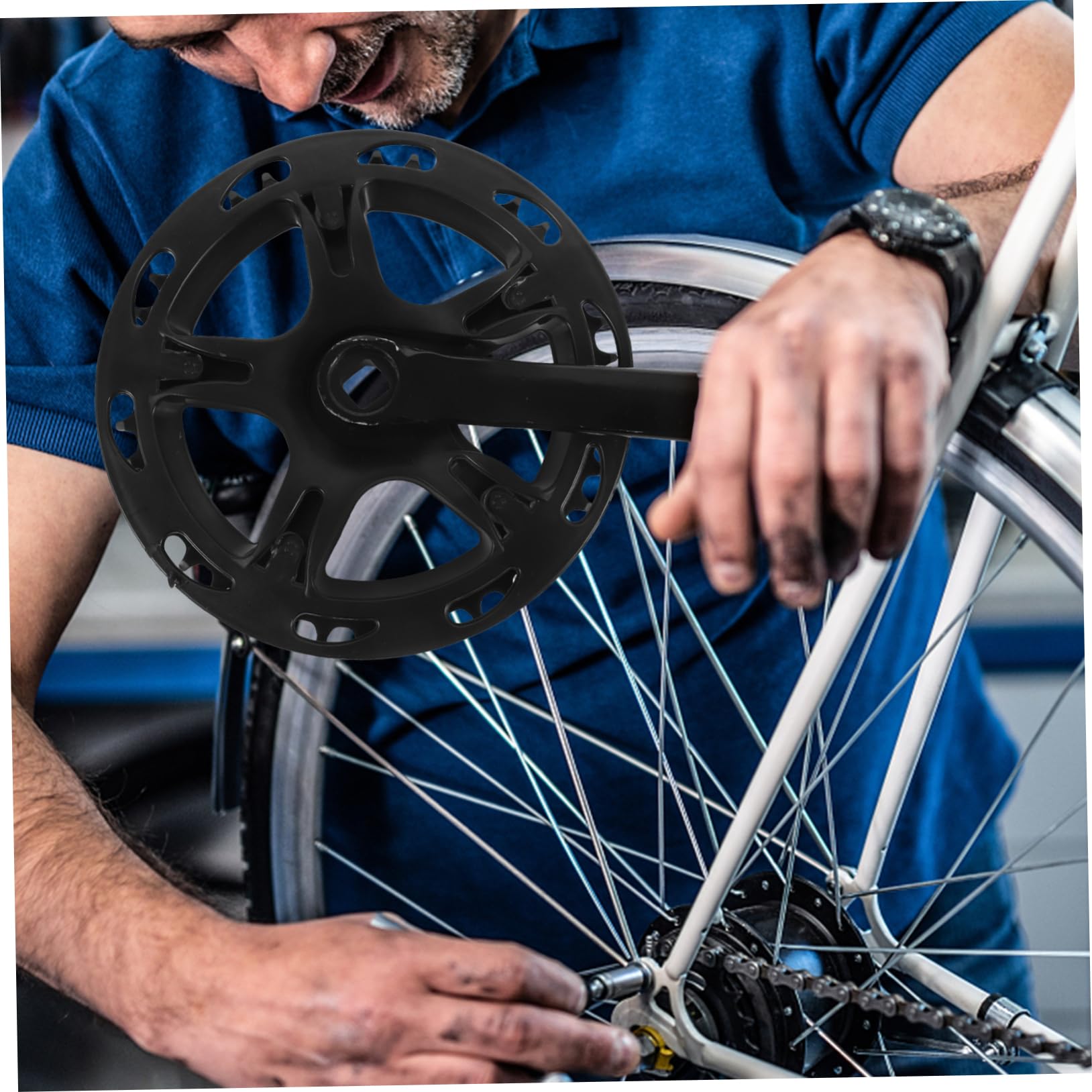 Didiseaon Guarnitura Bicicletta Bike Crank Arm e Chainring Sostitutivi in Metallo Resistente, Braccio Pedivella Leggero e Robusto, Set Sostitutivo per Bici da Corsa, Pieghevoli e Singola velocità