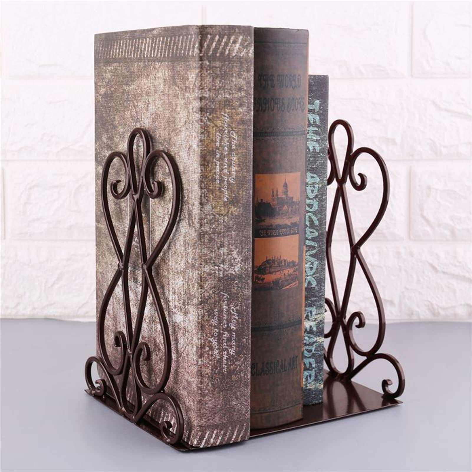 Fermalibri in metallo portatile da scrivania, antiscivolo, decorativo, per casa e ufficio, elegante e funzionale per organizzare libri e riviste