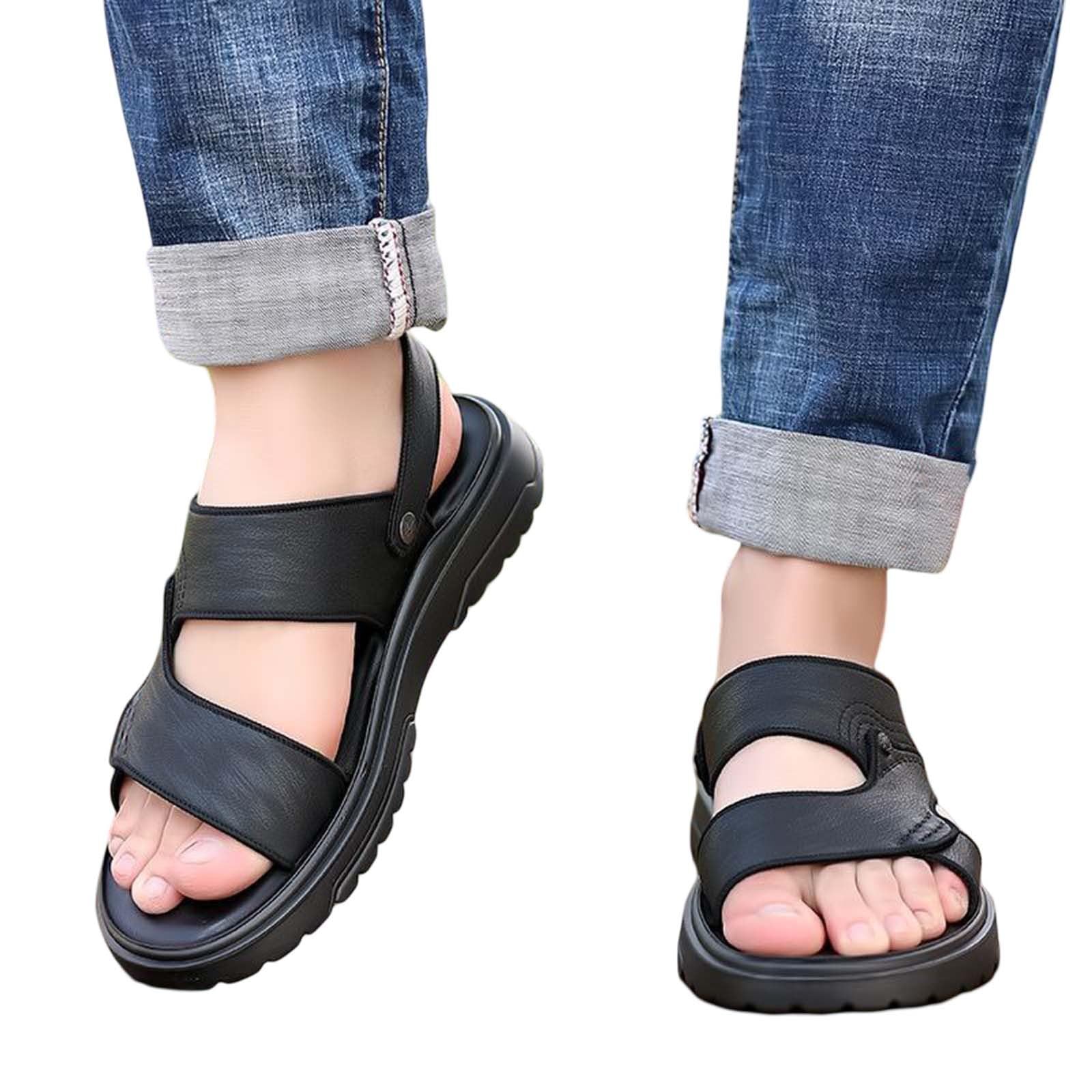 Sandalias Playa Hombre Suela de Goma Malla Transpirable con Bandas Ajustables Senderismo Casual Chanclas Piscina Amortiguado Zapas Calzado Sandalia Antideslizante Comodo para Exterior Verano