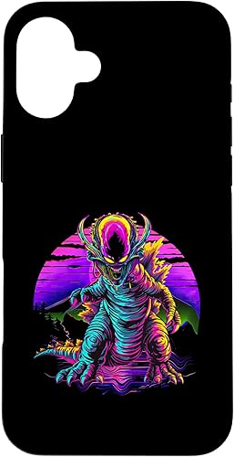 Miniatura 21 de iPhone 14 Retro Funny streetwear Synthwave 80s 90s spacezilla alien Case