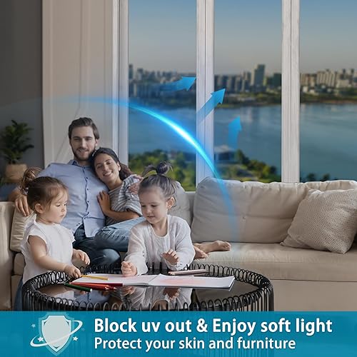 Miniatura 5 de Lmlpt Película de privacidad unidireccional para ventana para el hogar, espejo reflectante, tintado de vidrio, bloqueo solar, UV, vinilo para cubrir