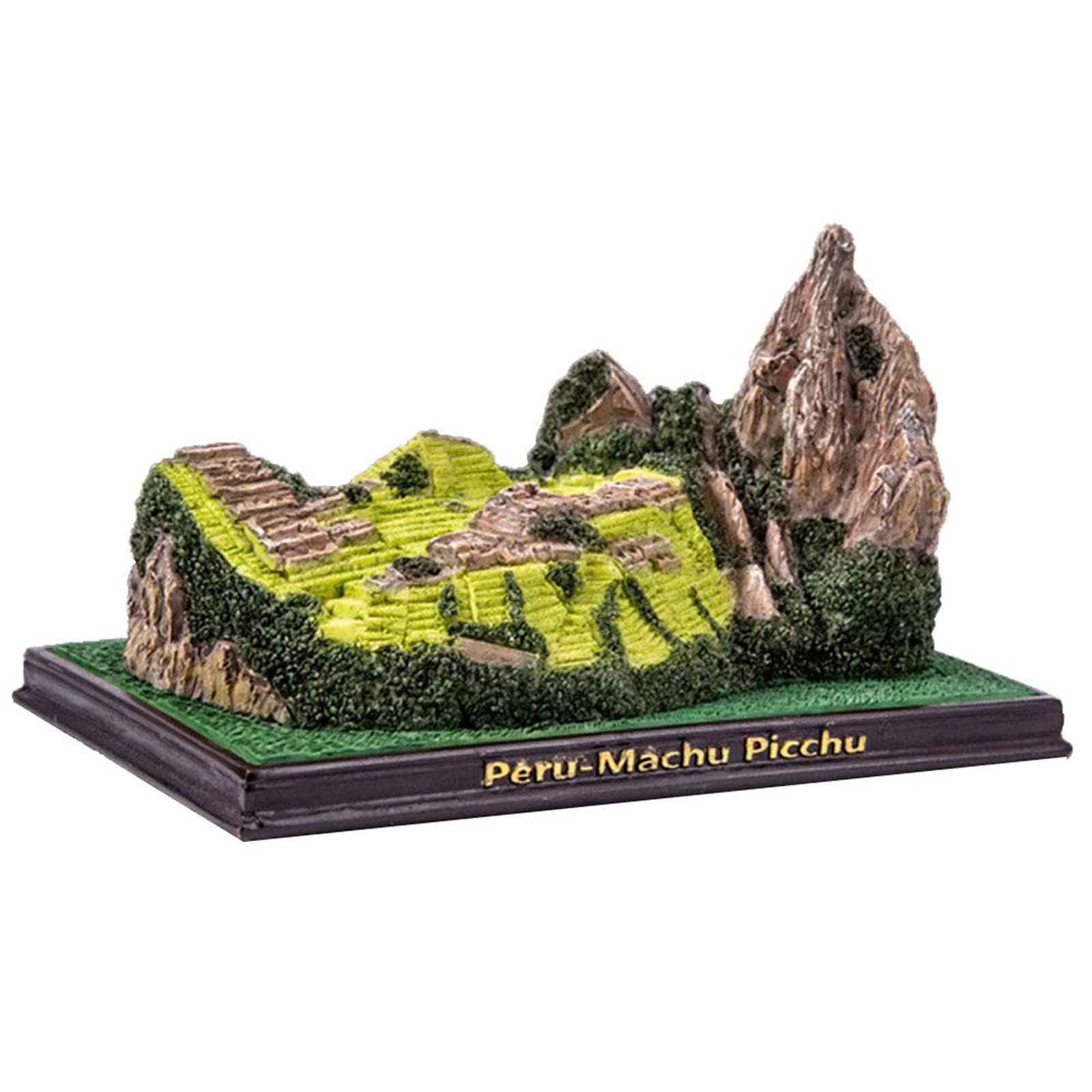 Nuneth Green Machu Picchu Architectural Statues, Home Decor Sculptures, Small Desk Collection Jewelry, Resin, Colors