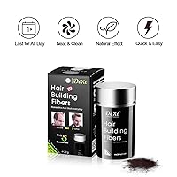 Vista 5 de Dexe Polvo de color de fibras de construcción de cabello espesar instantáneamente el cabello adelgazante para hombres y mujeres (negro)