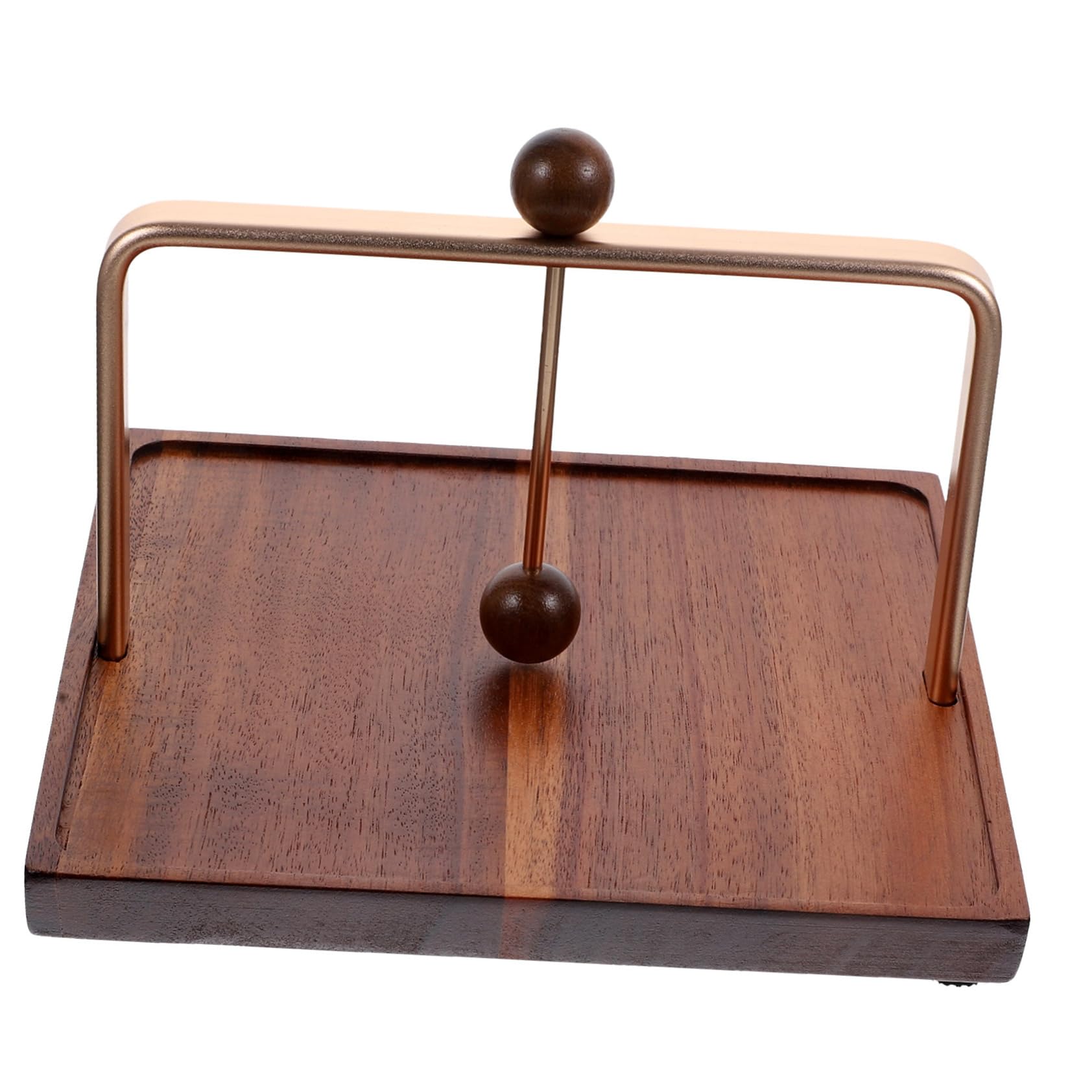 Cabilock Servilletero Independiente Cuadrado de Madera y Metal, Dispensador de Servilletas para Cocina y Restaurante, Estilo Vintage, Gran Capacidad, Soporte Estable para Hogar y Cafetería