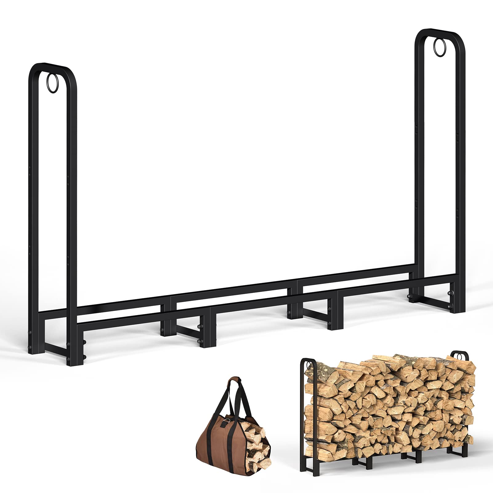 Buy SunyesH Firewood Rack Outdoor 40in Heavy Duty Adjustable Log Rack