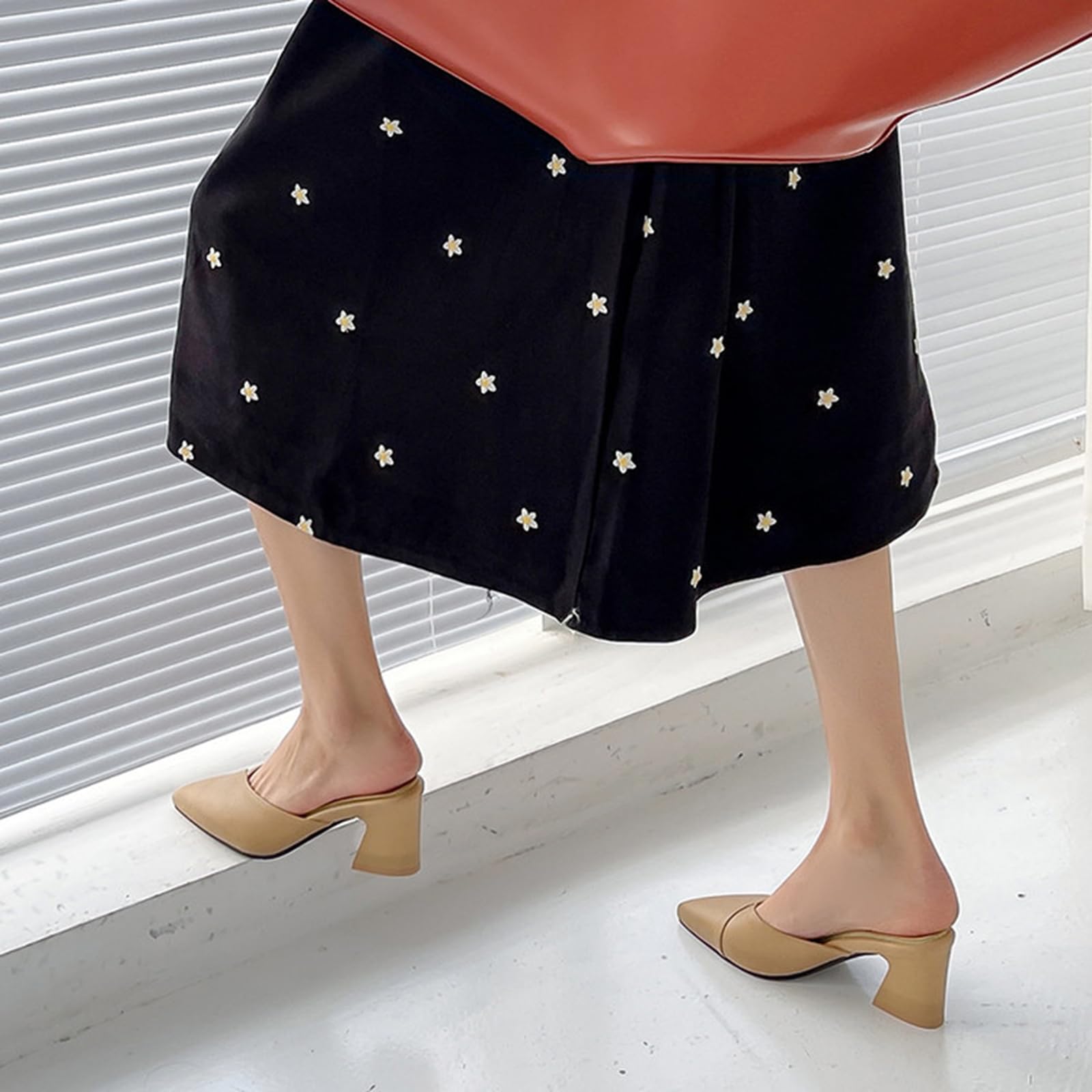 Buty wsuwane ze szpiczastymi palcami, wysoki obcas, 6,5 cm, antypoślizgowa gumowa podeszwa, oddychająca podszewka, do biura i na co dzień
