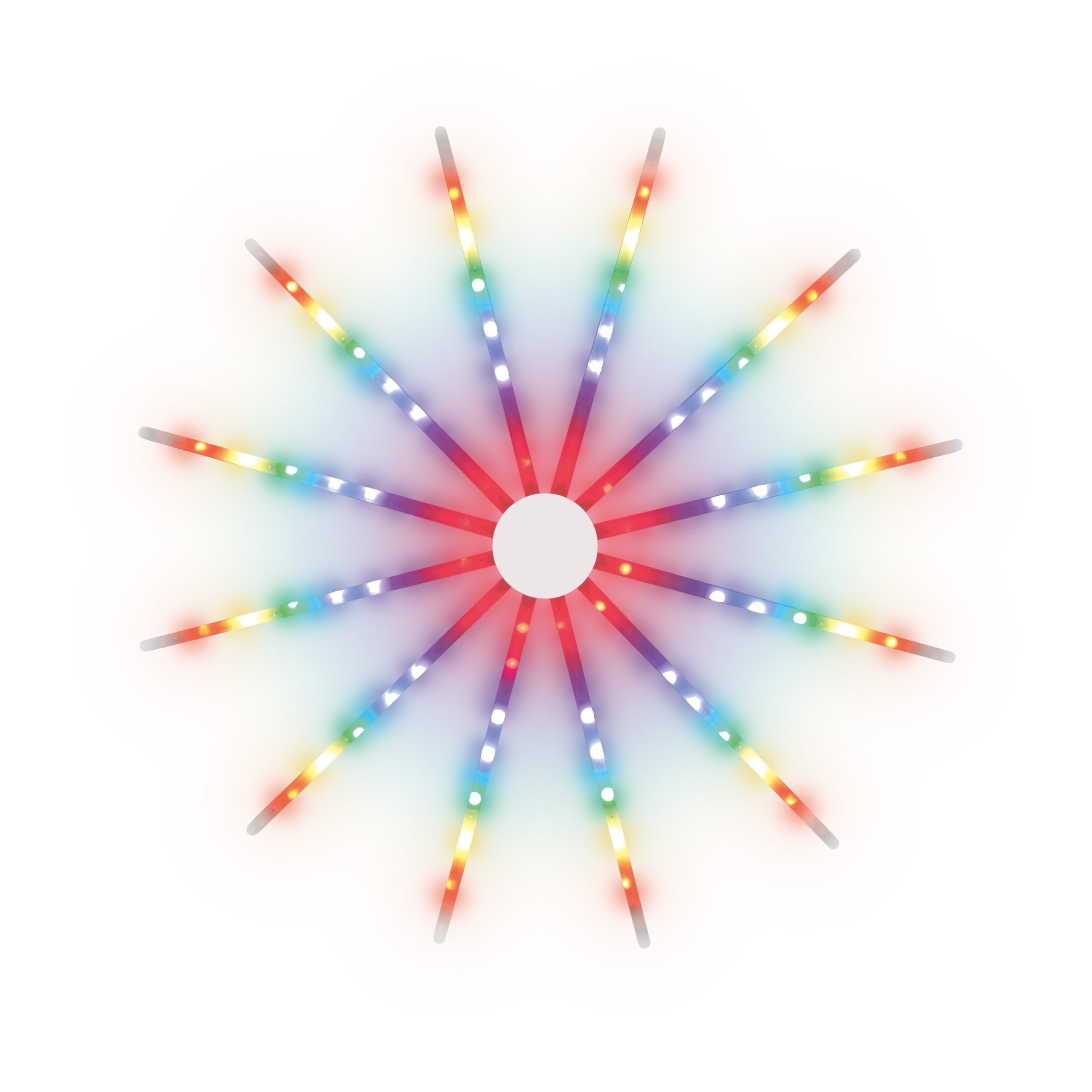 The Christmas Workshop 73689 Colour Changing Smart Lights / 12 LED Strips/Remote Controlled/Easy Self-Adhesive Installation/USB Powered