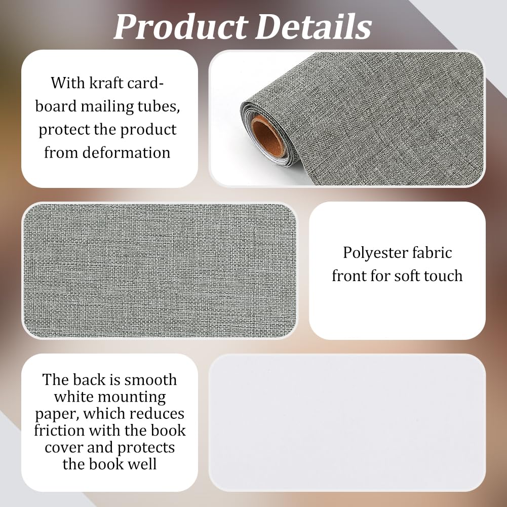OLYCRAFT 100x43 cm Buchbindetuch Dunkelkhaki Buchumschlag Polyestergewebeoberfläche Mit Buchtuch Auf Papierrückseite DIY-Buchtuch-Schutzhülle Zum Buchbinden Scrapbooking Album DIY-Basteln