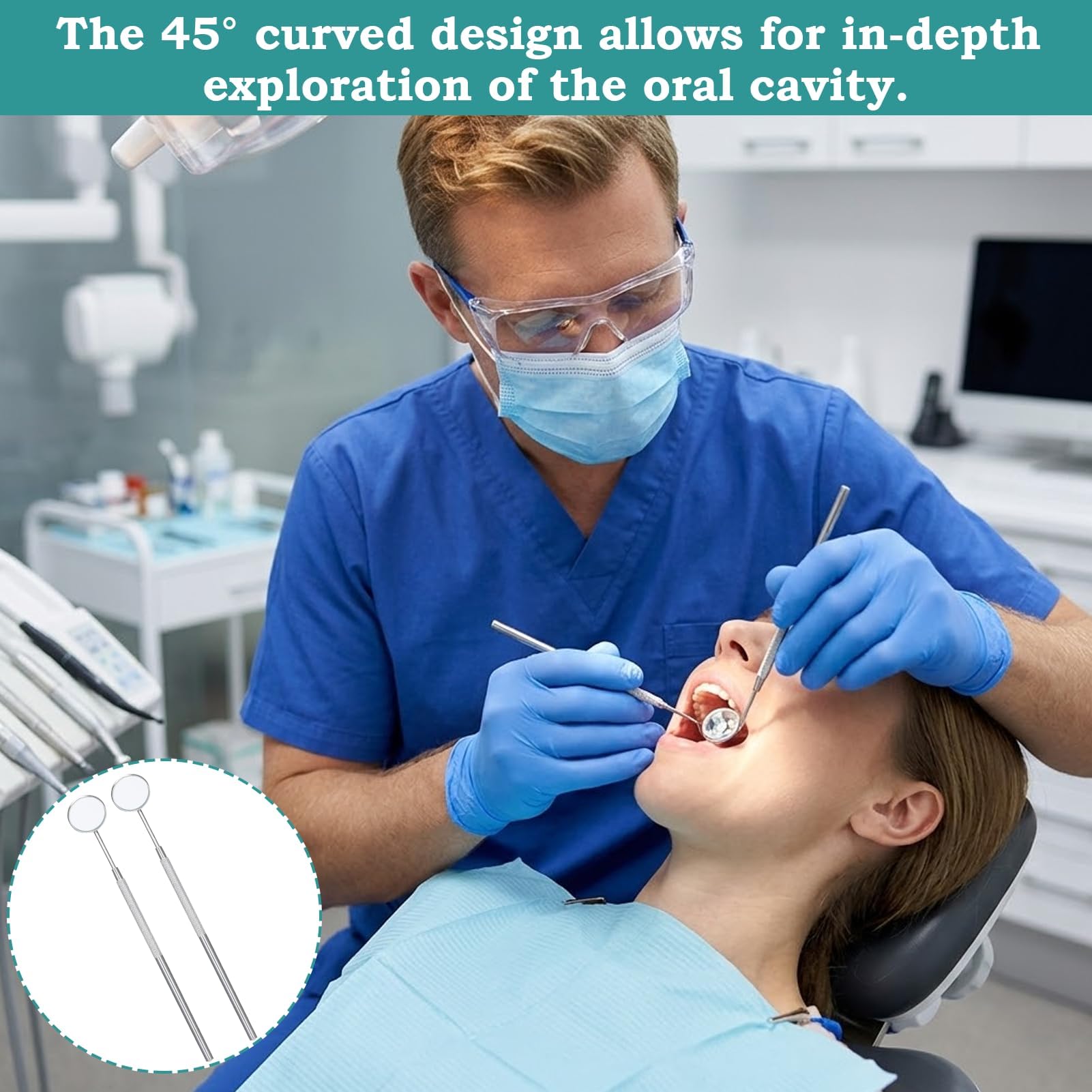 Espejo dental profesional de acero inoxidable Nº 5 autoclave