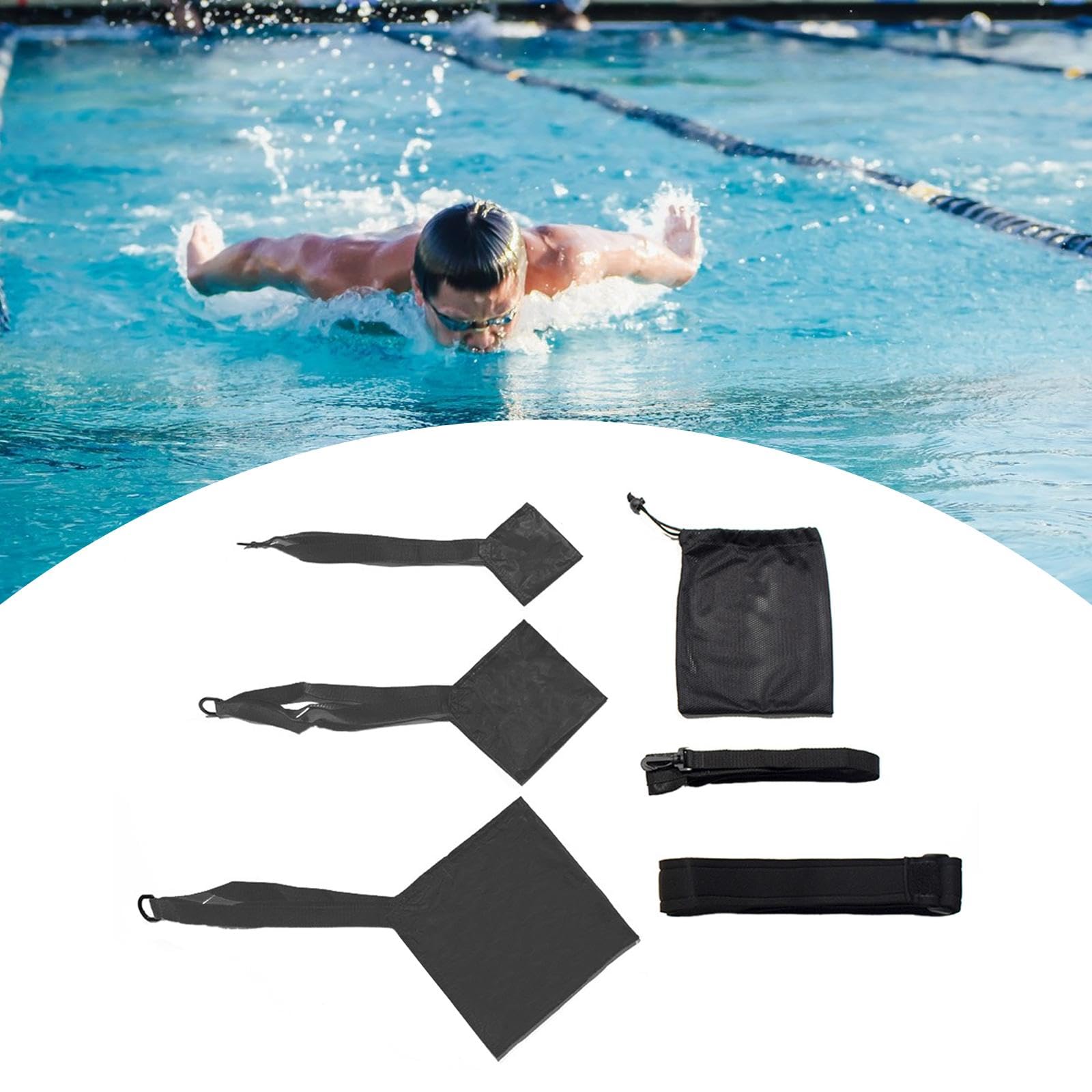 Resistenza al Paracadute di Nuoto Set Nuoto di Allenamento per la Resistenza al Paracadute Attrezzatura Allenamento per la Forza per l'allenatore del