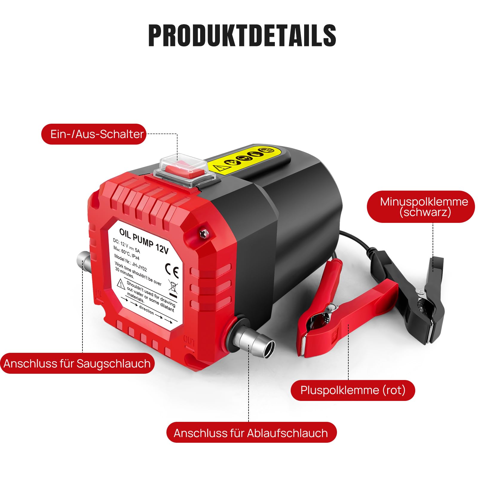 12V 100W Ölabsaugpumpe Benzin Diesel Heizöl Abzieher Transfer Auto Ölpumpe