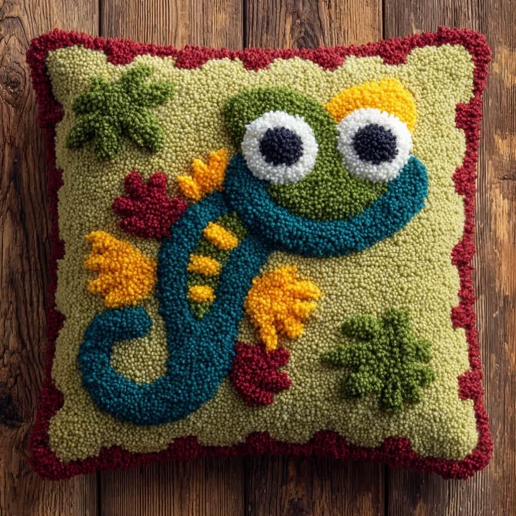 Kitphoenix Latch Hook Kits A Latch Hook Embroidery Kits Lizard 43Cmx43cm