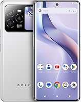BLU Bold N4 5G Unlocked Smartphone: 6.78" Curved Display + Rear Screen, 50MP Triple Camera, 512GB Storage, NFC, Android 15 - White
