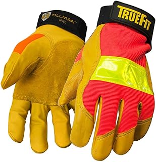 Tillman 1476M Hi Vis Leather Work Gloves, Medium