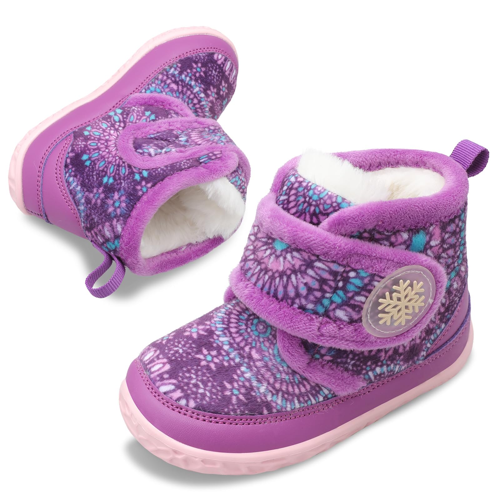 JOINFREE Baby Girls Boys Winter Snow Booties Plush Toddlers Cozy House Slippers for Girls Boys