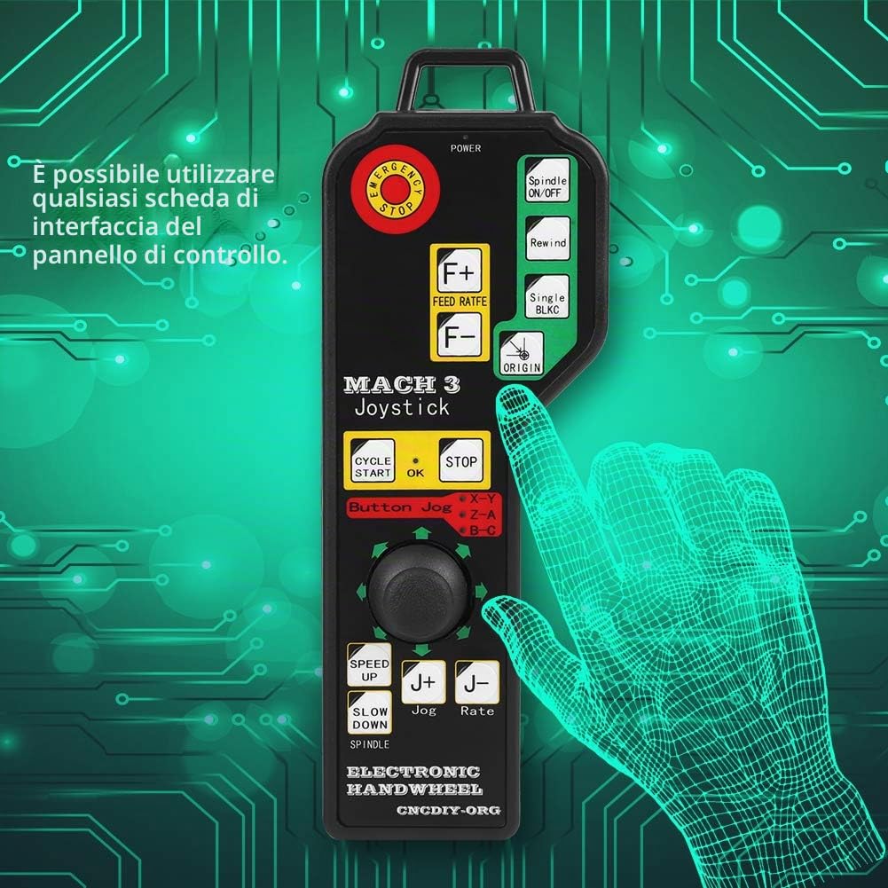 Generatore di impulsi con volantino a controllo numerico, macchina per incidere di CNC, controller manuale, connettore USB, controllo a 6 assi per, CNC, piccola macchina
