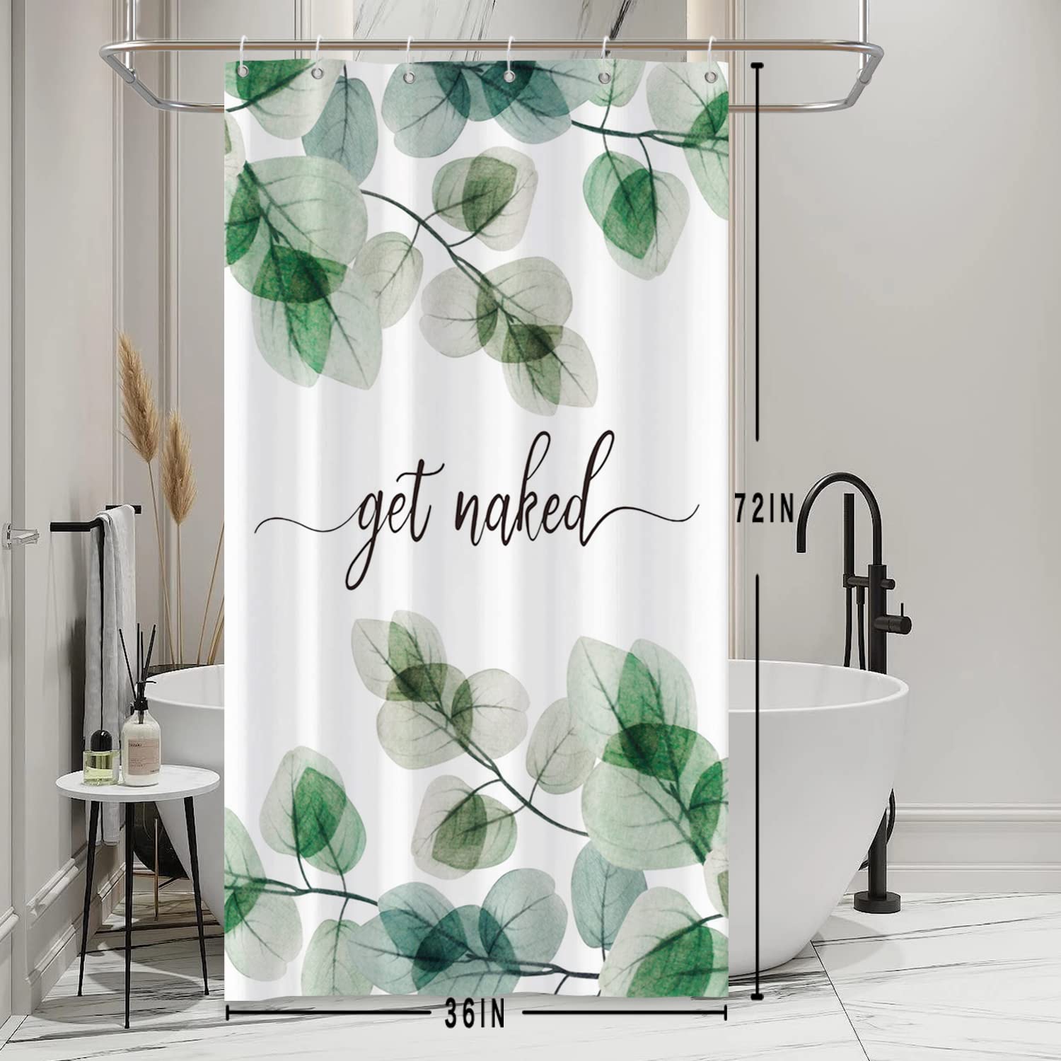 Tenda Doccia Con Foglie Verdi E Uccellini – Stile Botanico Per Bagno, 180x180 Cm, Poliestere Antimuffa, Con Ganci - 4