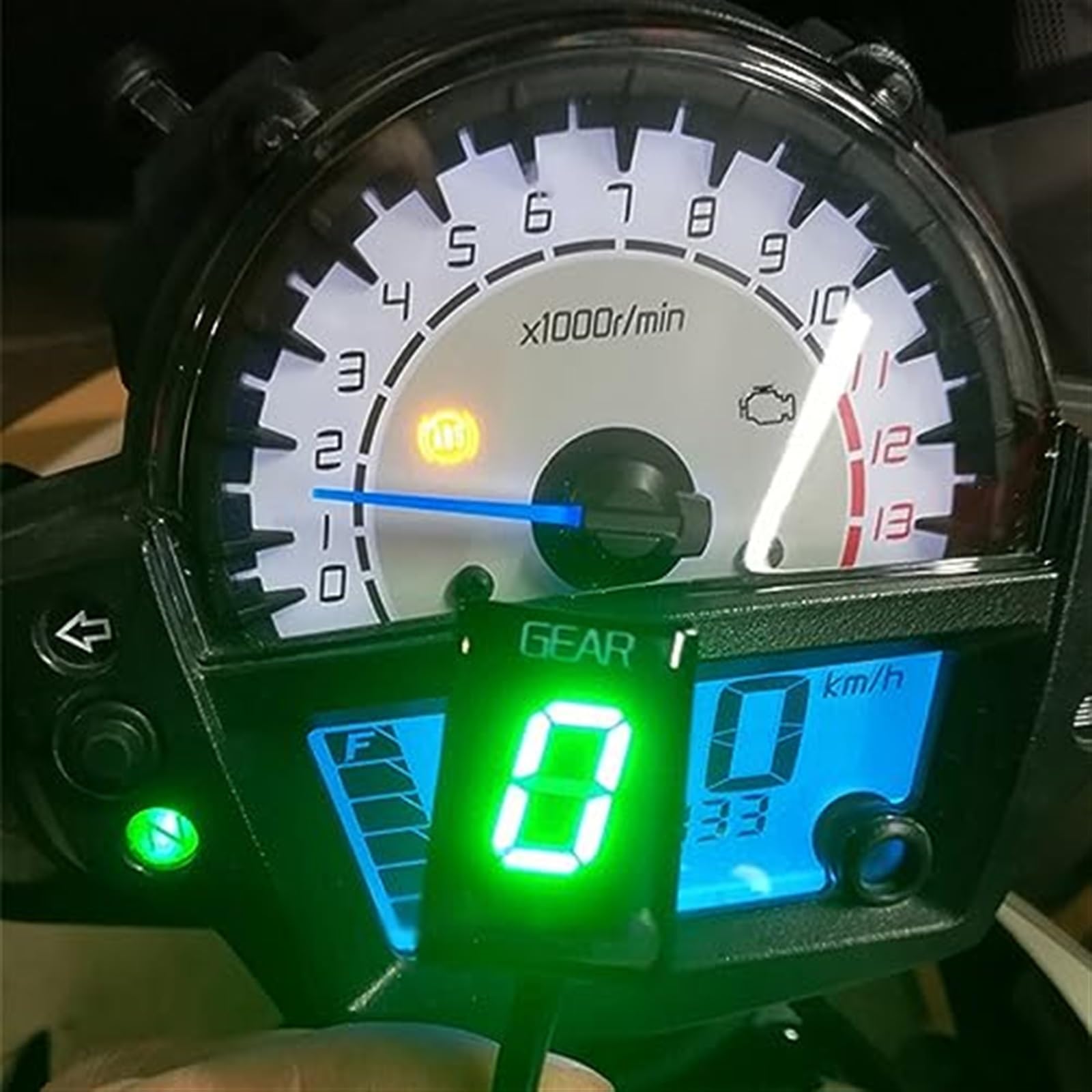 Ganganzeigen, Motorrad 6 Ganganzeige Geschwindigkeitsanzeige, for XL1000V XL 1000V Varadero 2003 2004 2005-2010 2011 2012(Black Green)