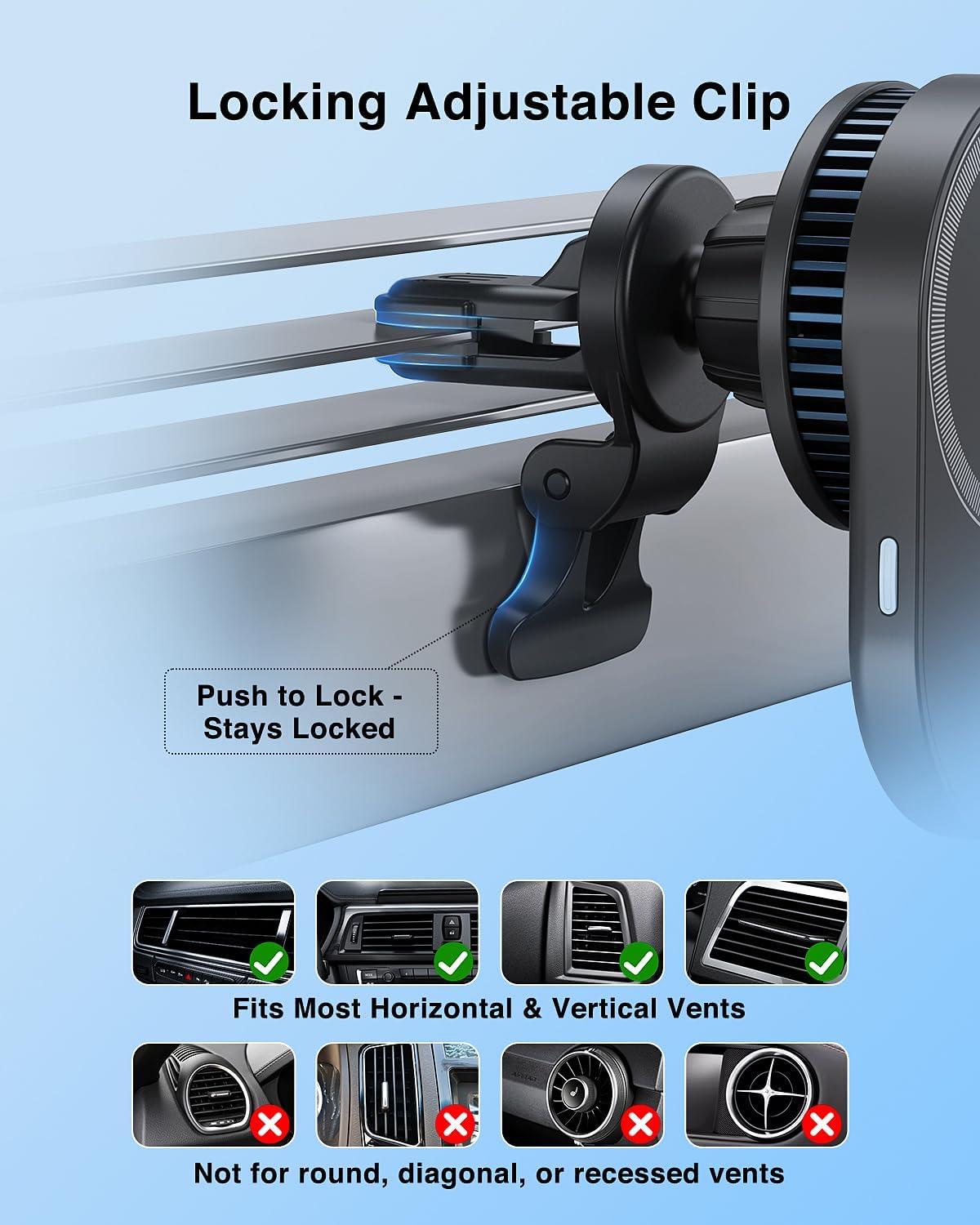 miisso Qi2.2 25W Magnetic Wireless Car Charger with TEC Cooling Fan | Strong Magnetic Hold, 360° Adjustable Viewing, 45W PD Adapter and 3.28ft USB-C Cable for iPhone 12-17 Series