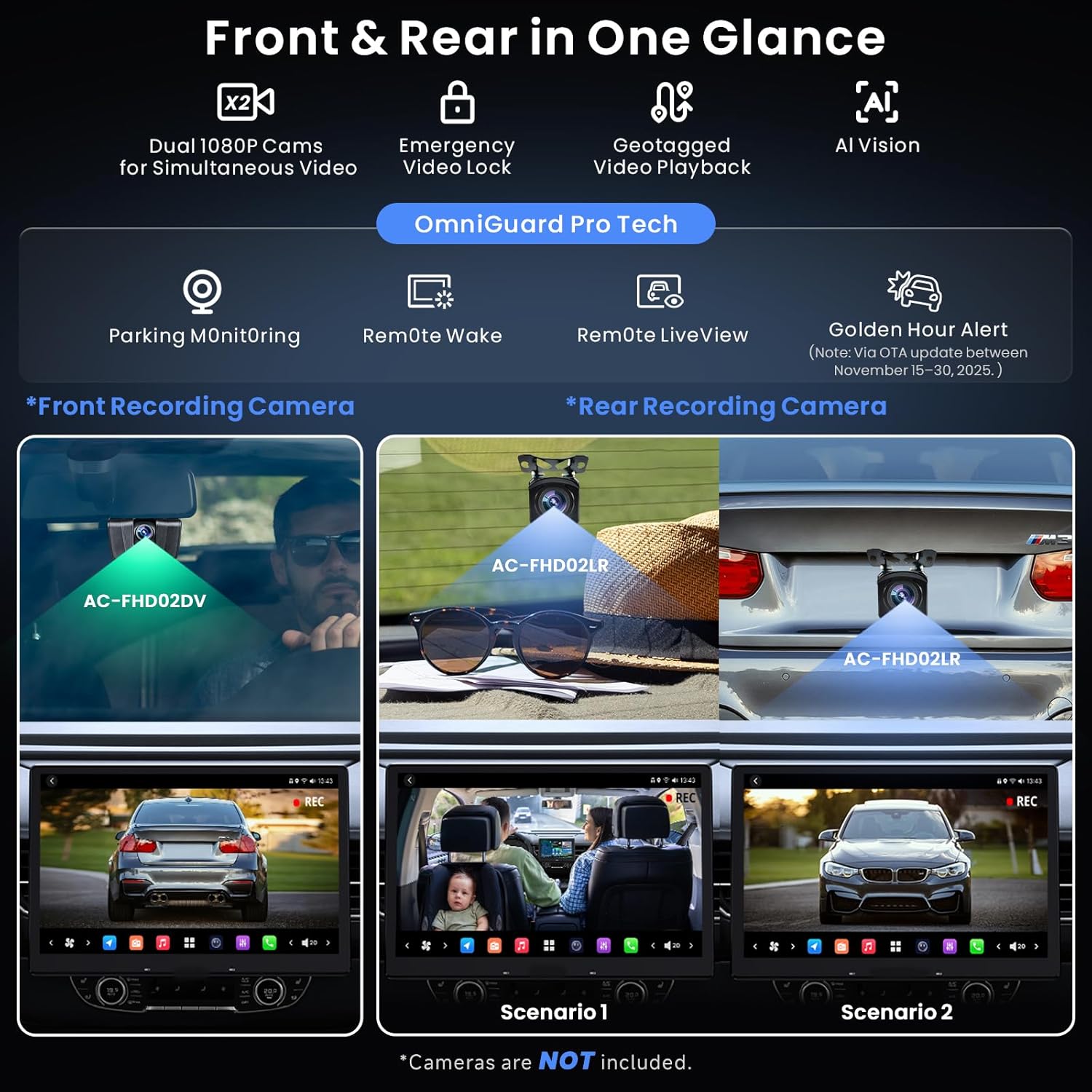 12.95" QLED AI Agent Android Single DIN & Double DIN Car Stereo, Floating Screen, 8G+128G in-Dash Navigation, Golden Hour Alert, 4G LTE, 7.1.2-Ch Audio, HDMI in, Car IoT Hub, Wireless CP&AA,X10G129E