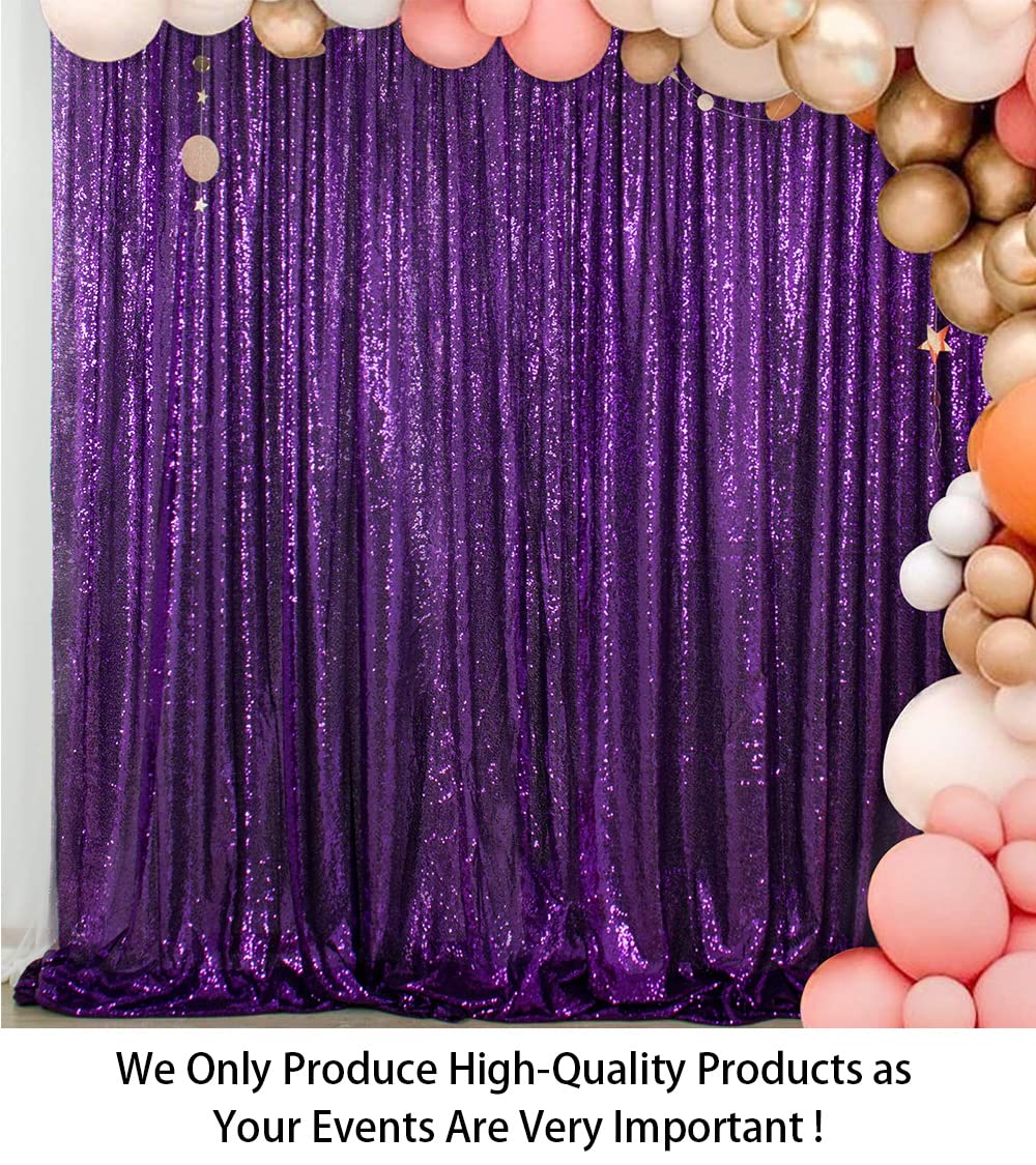 ShinyBeauty Purple Backdorp 10FTx10FT Sequin Backdrop for Wedding Purple Shimmer Backdrop Sparkle Backdrop Curtain for Birthday Glitter Wall Backdrop Background