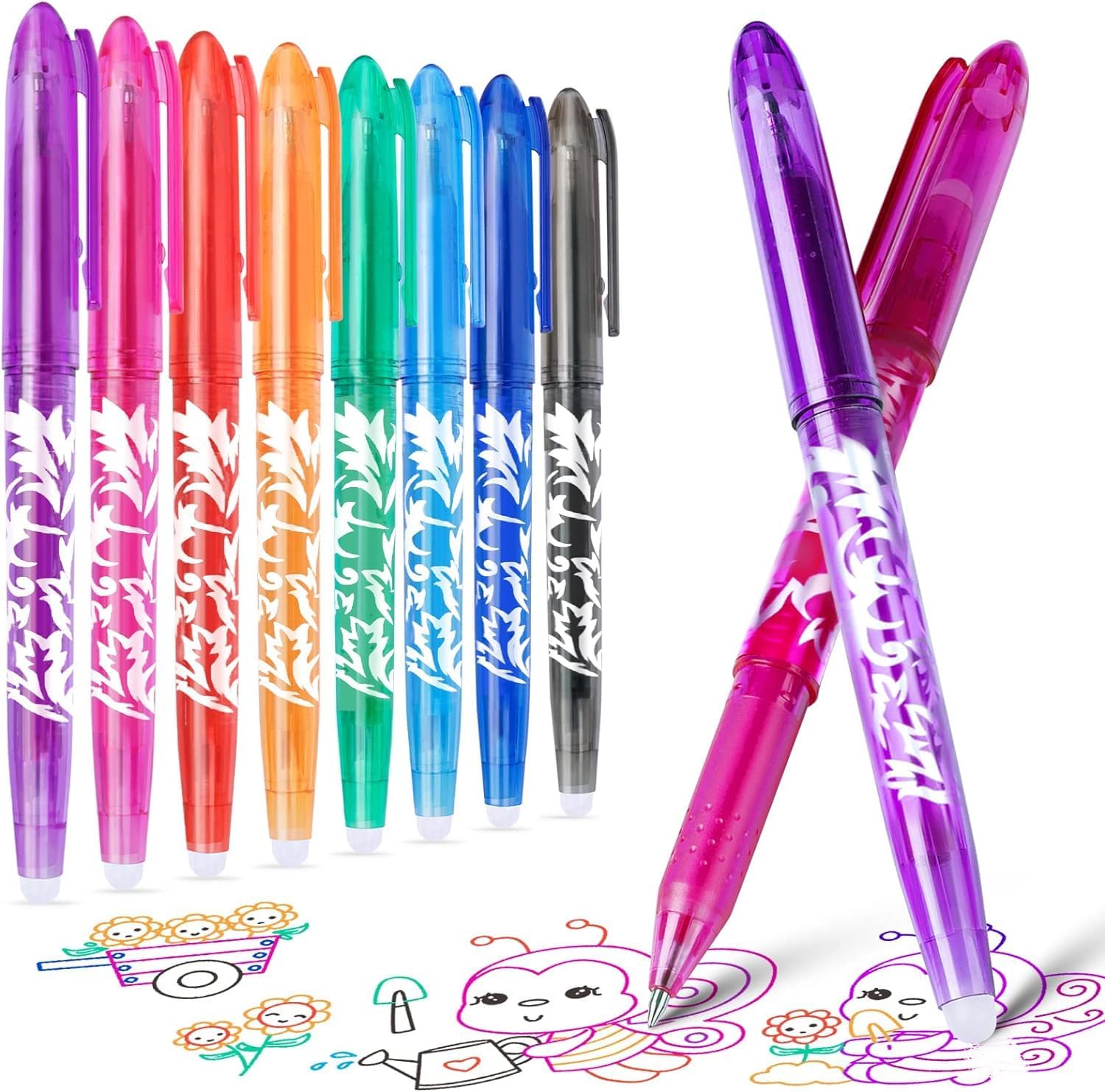 YYSHUS Erasable Ballpoint Pen, Rollerball Pen Erasable, 8 Colours