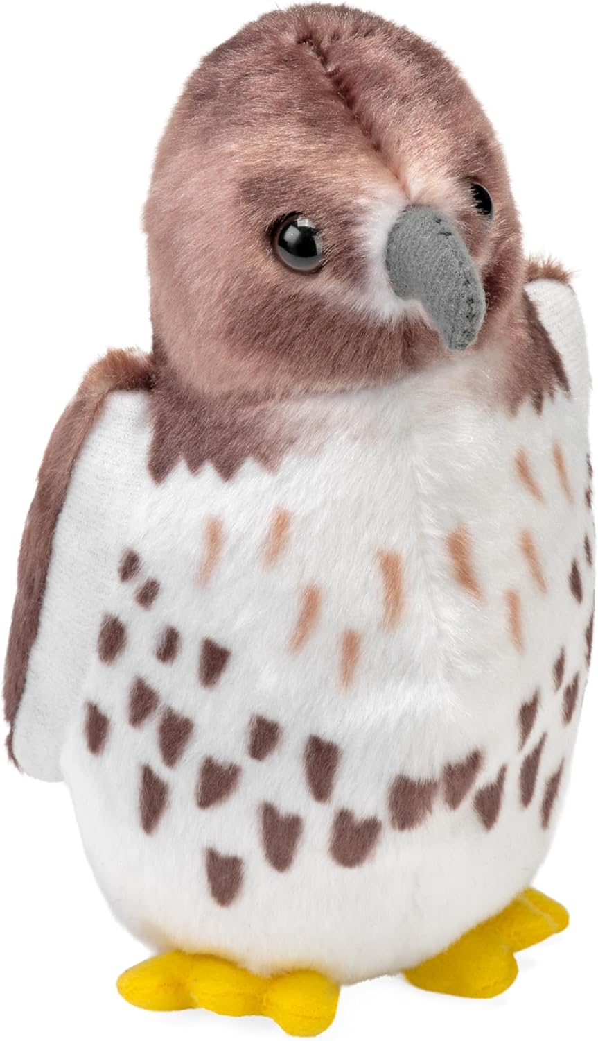 Wild Republic Audubon Birds Red Tailed Hawk Plush with Authentic Bird Sound, Stuffed Animal, Bird Toys for Kids & Birders