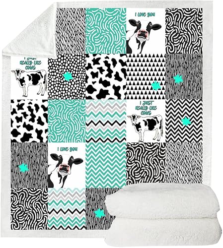 Miniatura 2 de Manta con estampado de vaca, decoración de vaca, manta de ropa de cama para niñas y mujeres, regalos de cumpleaños de San Valentín, suave impresión