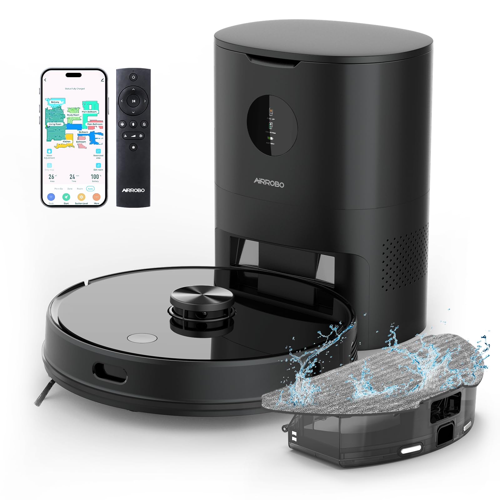 AIRROBO ロボット掃除機 薄型 掃除ロボット 自動ゴミ収集 クリーナー Amazon | AIRROBO ロボット掃除機 自動ごみ収集 レーザー