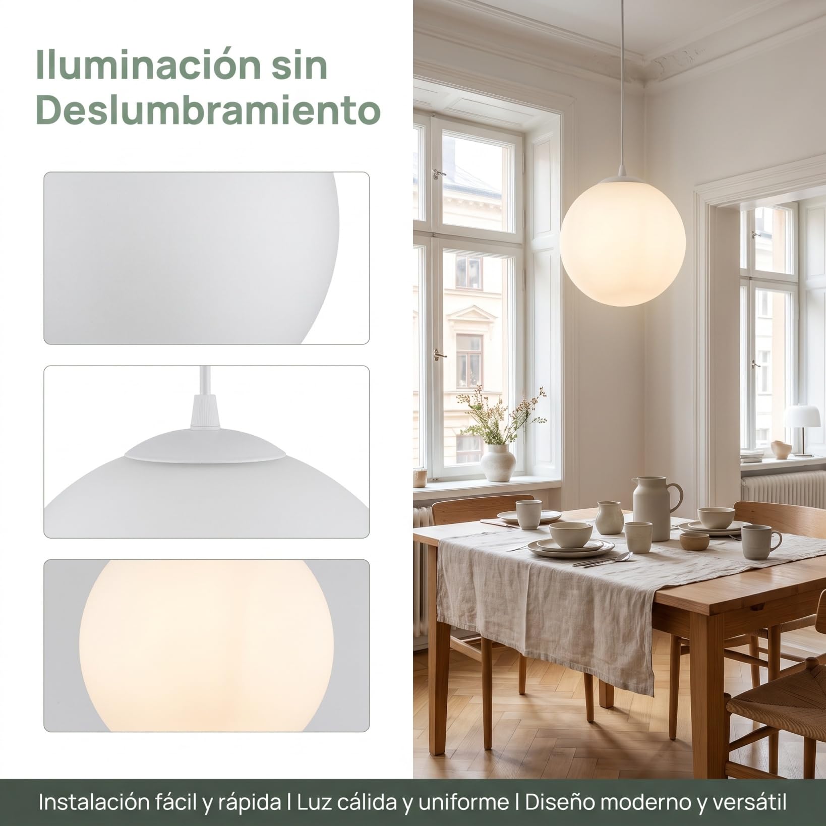 SHINEOFI Pantalla Globo Cristal Lampara Esmerilado 9.84in Repuesto Para Lámpara Colgante Pantalla De Bola De Vidrio Para Sala Comedor Dormitorio E Iluminación De Interior