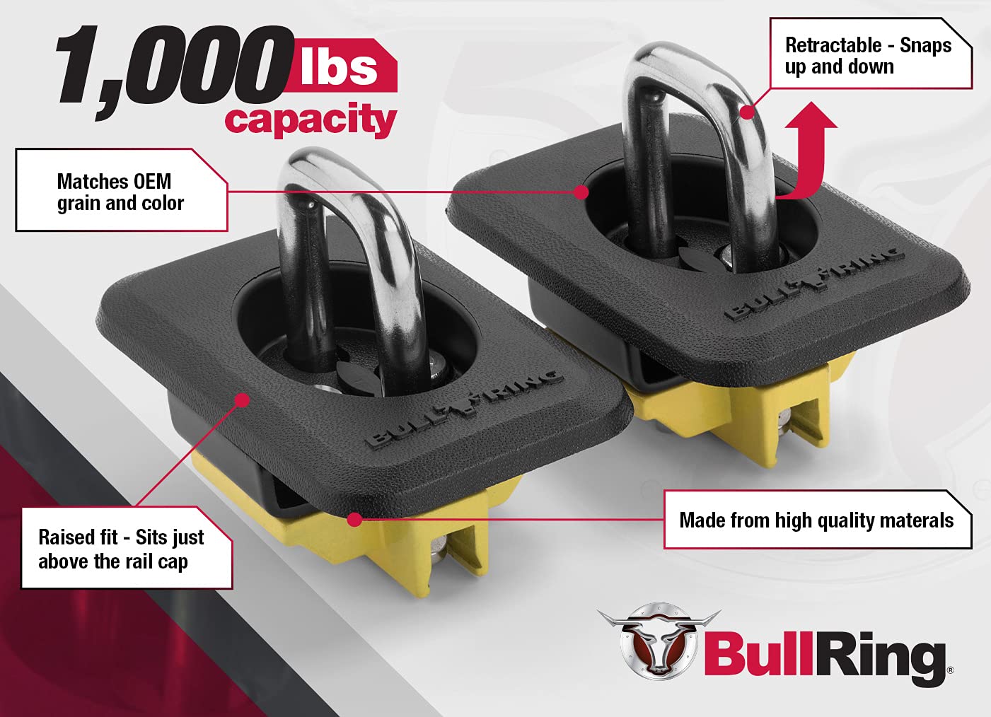 Buy Bull Ring Classic Raised Fit Retractable Tie Down Anchors for '98