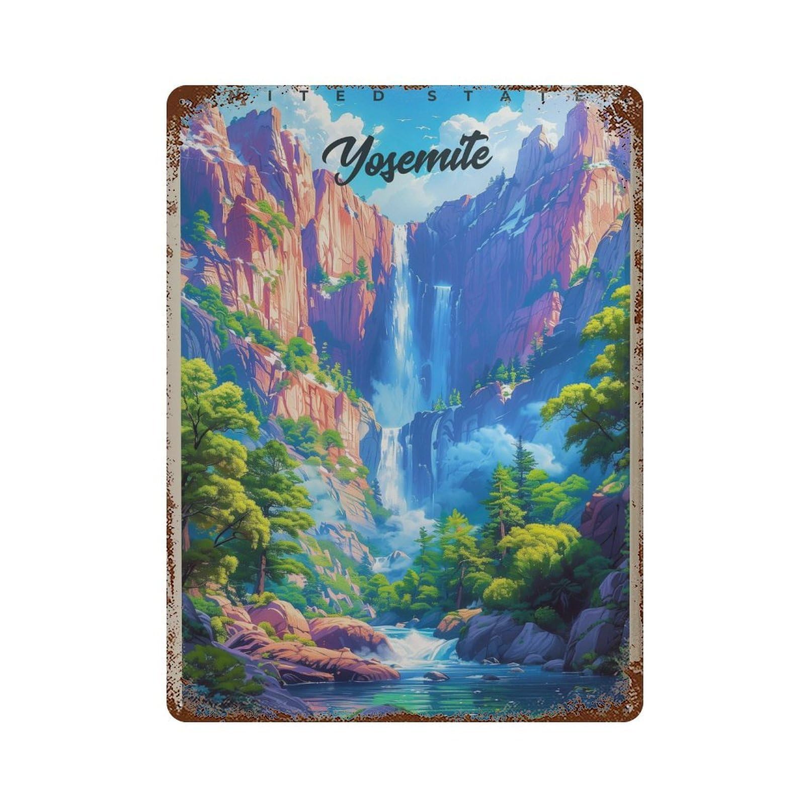 xiaoxiaoshen Yosemite Travel National Park Wall Decor Art Metal Tin Poster Modern Home Decor Art Home Bar Shop Decorations Vintage Sign 40x30cm
