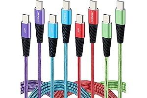 Byccena 4-Pack Fast Charging 60W 10ft USB-C to USB-C Cable