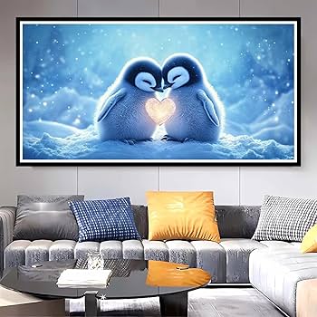 Amazon.co.jp: DIY Paint by Numbers ペンギン数字油絵かわいい