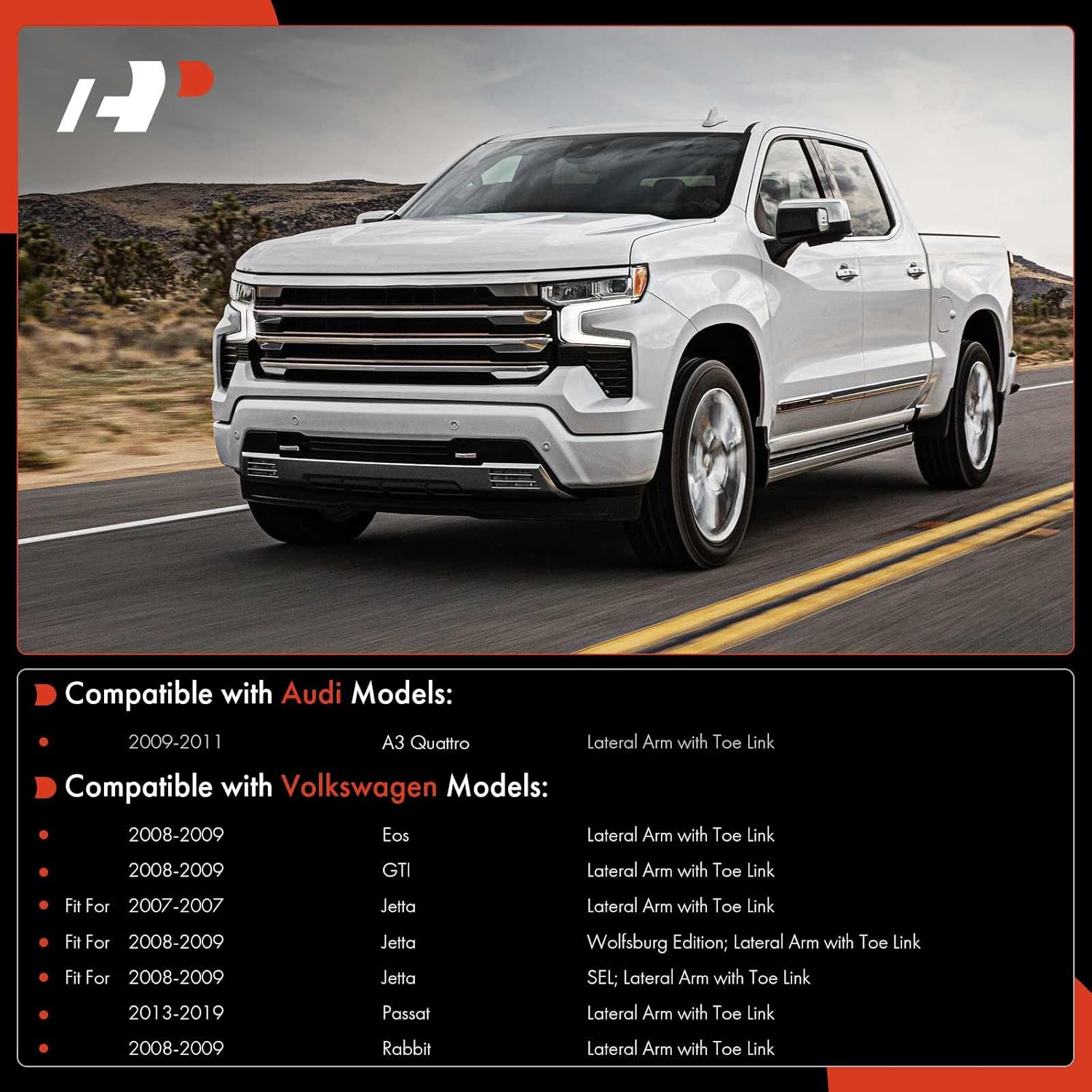 A-Premium Set of 10, Rear Control Arm, Lower Trailing Arm, Forward Lateral Arm, Sway Bar Link, Compatible with Volkswagen Jetta 2007-2009, Passat 2013-2019, Eos, GTI, Rabbit & Audi A3 Quattro