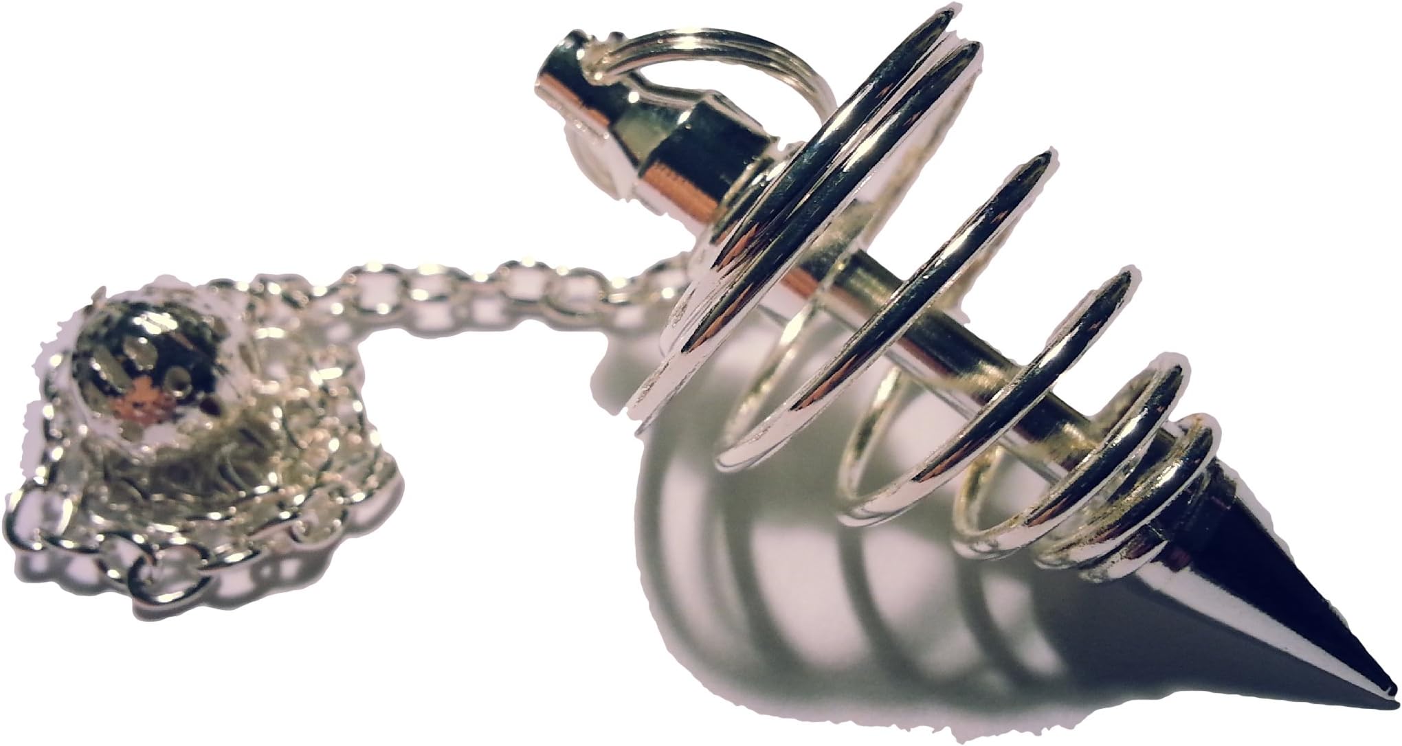 Metal Pendulum for Radiesty Esoteric (Type 9 Silver Spiral)