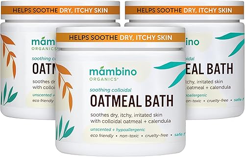 Mambino Organics Jabón de baño de avena coloidal calmante en polvo, para recién nacidos, niños, madres con piel seca y sensible, lavado de bebé sin