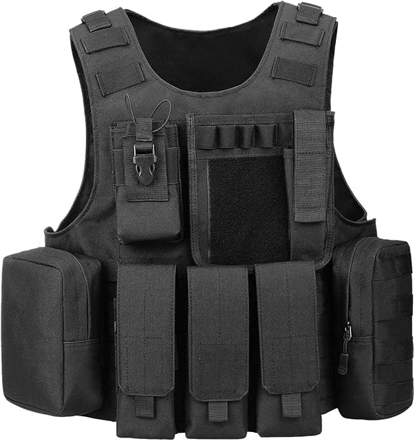HUNTVP Tactical Vest Military Army Waistcoat Molle Airsoft Vest for Mens Womens Camping Hiking Hunting Outdoors