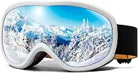 AVV Óculos de esqui OTG para homens e mulheres com lente de camada dupla anti-embaçamento, óculos de neve UV400 para snowboarding, snowmobile, patinação