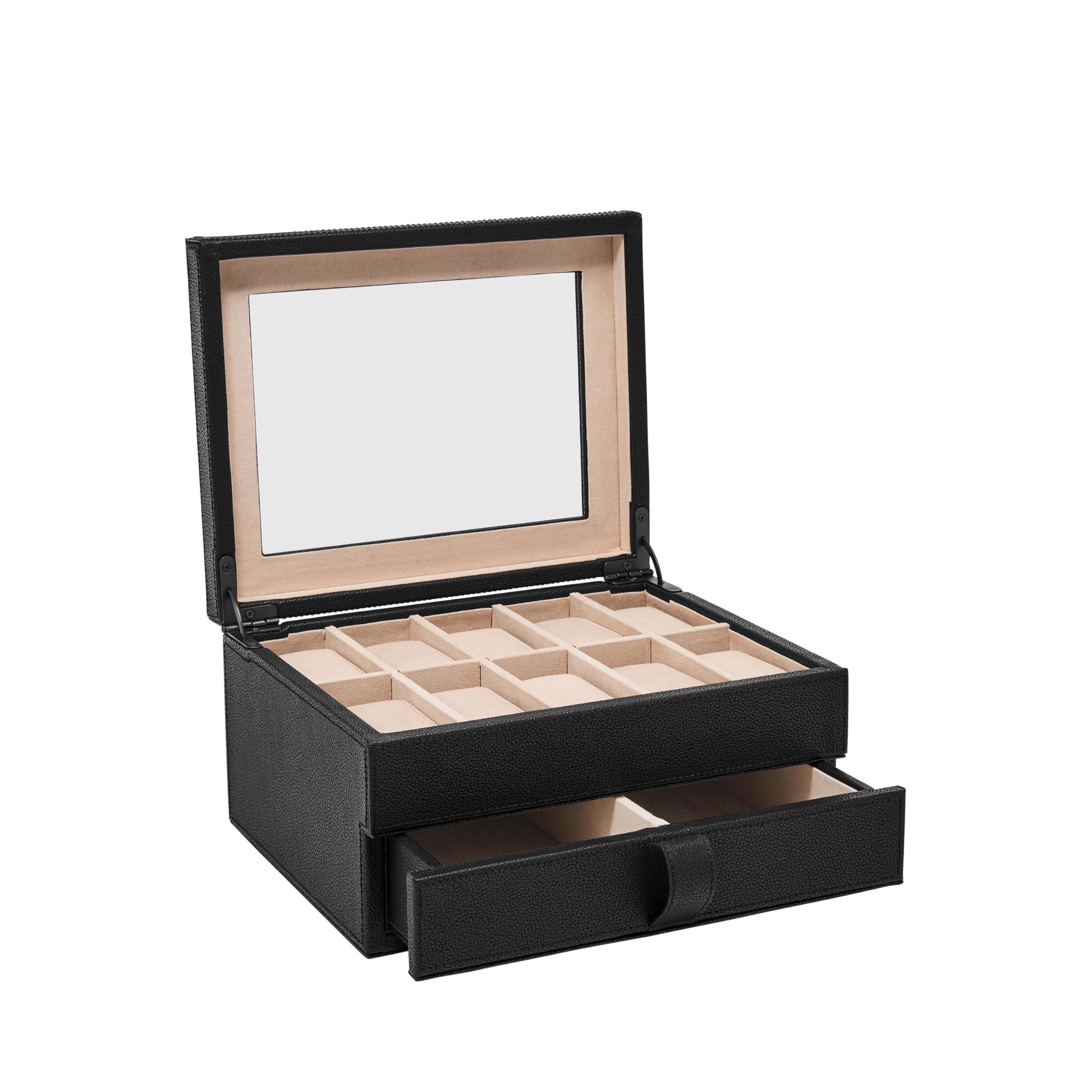 Fossil Vanity Case Watch Box, Men's Black, Black, Free Size
